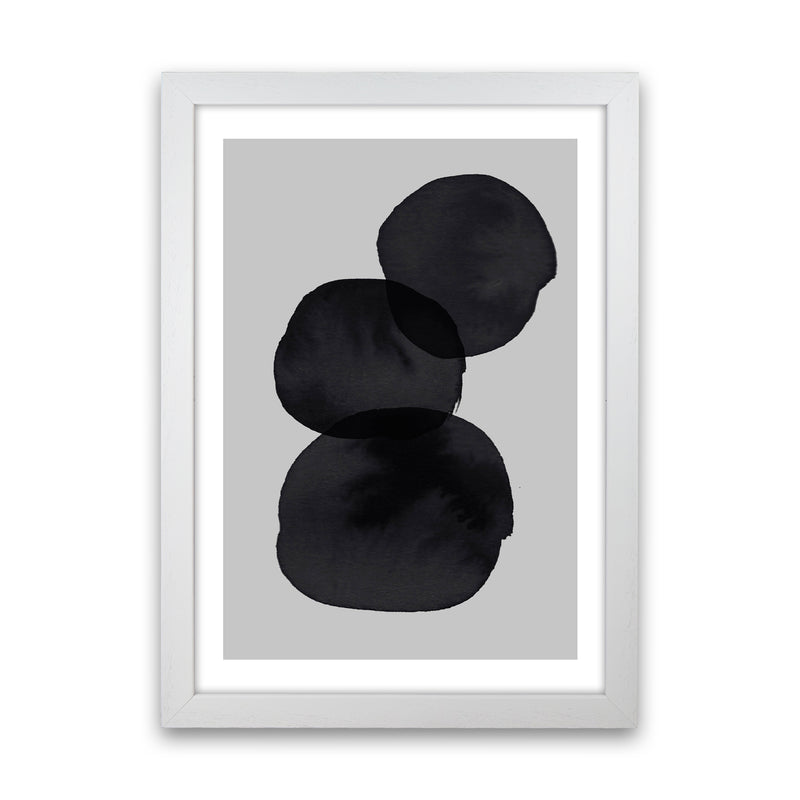 Grey And Black Stacked Circles Art Print by Pixy Paper White Grain
