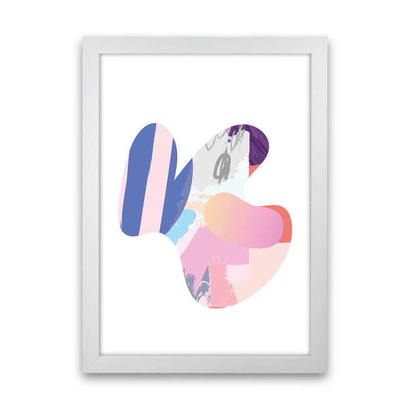 Pink Butterfly Abstract Shape  Art Print by Pixy Paper White Grain
