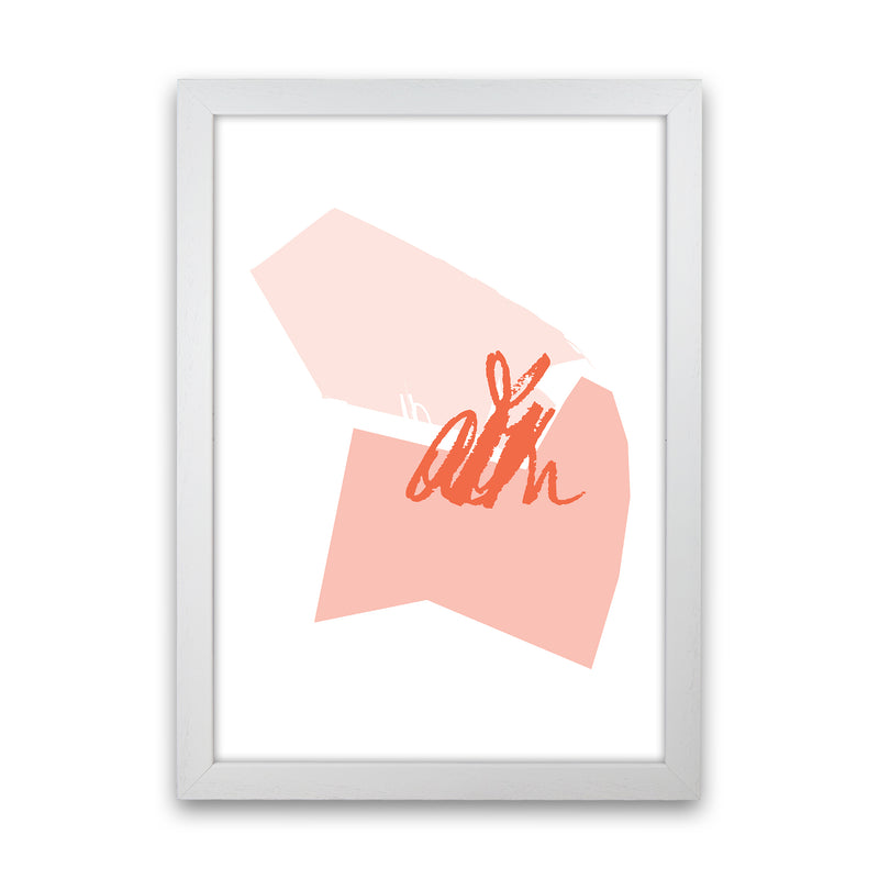 Pink And Coral Palette Shapes  Art Print by Pixy Paper White Grain