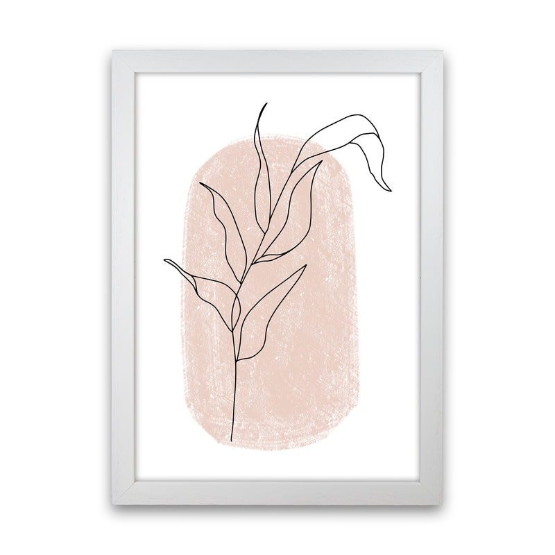 Dalia Chalk Pink Floral Leaf  Art Print by Pixy Paper White Grain