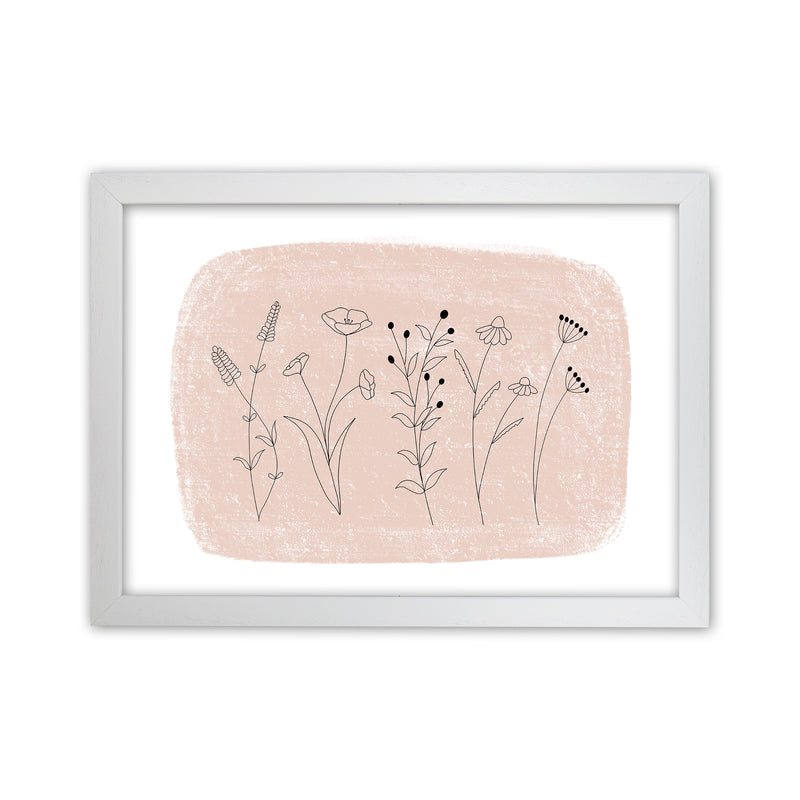 Dalia Chalk Landscape Floral  Art Print by Pixy Paper White Grain