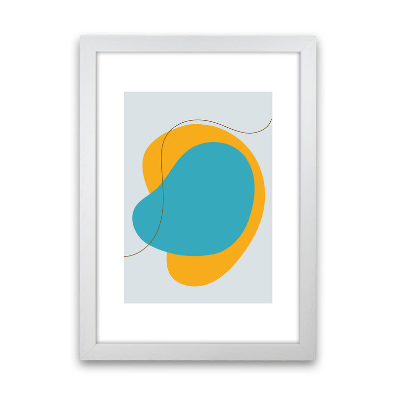 Mita Teal Bold Abstract N22  Art Print by Pixy Paper White Grain