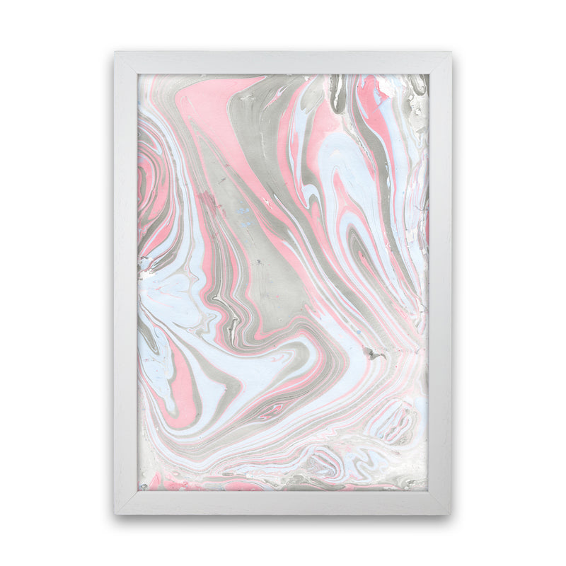Liquid Mix Stone And Pink  Art Print by Pixy Paper White Grain