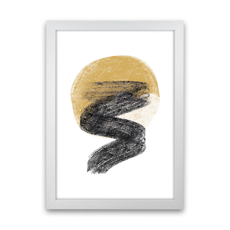 Dalia Chalk Gold Moon Zig  Art Print by Pixy Paper White Grain