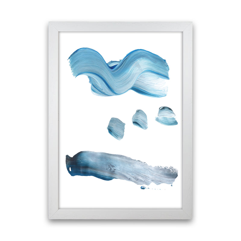 Light Blue Paint Strokes  Art Print by Pixy Paper White Grain