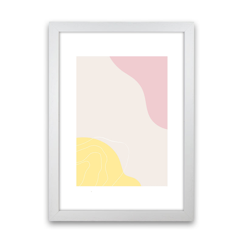 Mila Pink Abstract N18  Art Print by Pixy Paper White Grain