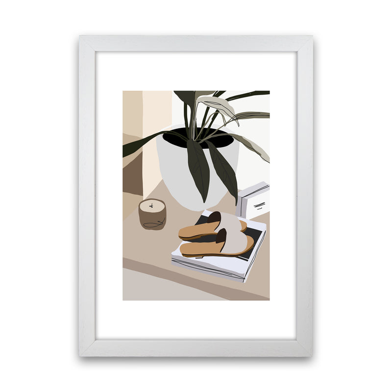 Mica Shoes And Plant N9  Art Print by Pixy Paper White Grain