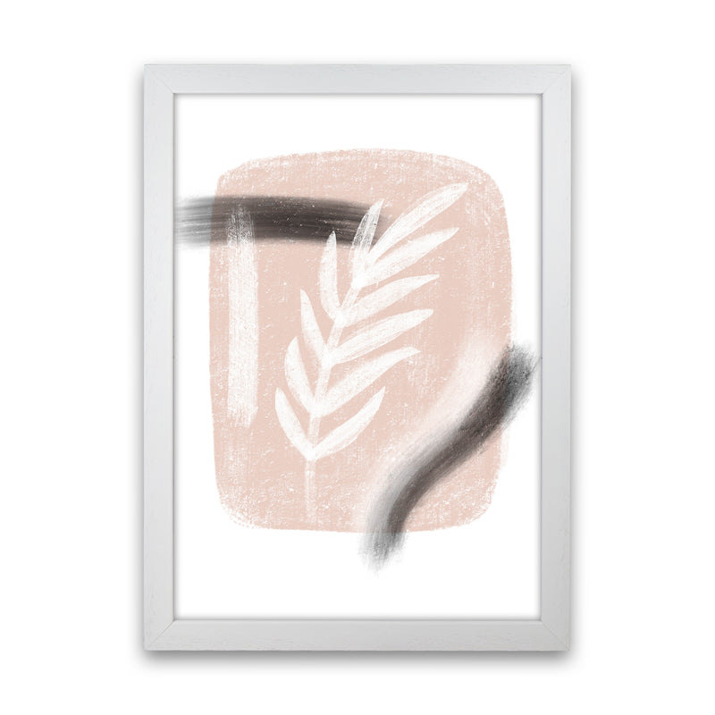Dalia Chalk White Leaf  Art Print by Pixy Paper White Grain