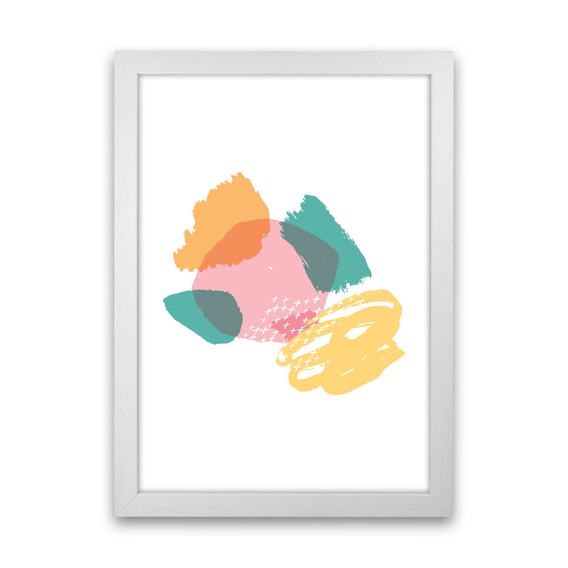 Mismatch Pink And Teal  Art Print by Pixy Paper White Grain