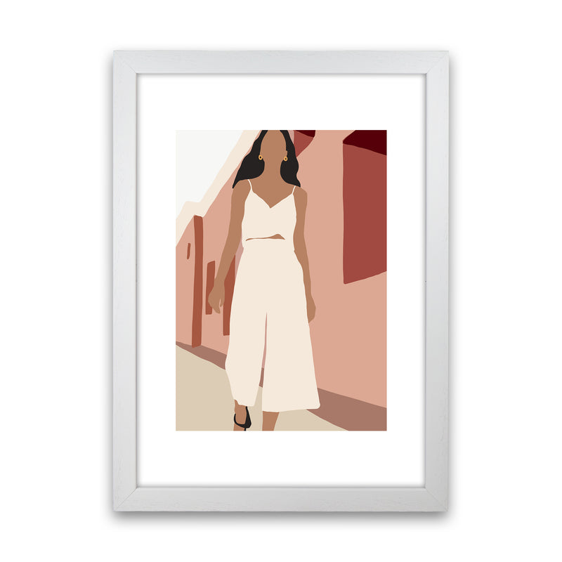 Mica Girl In Street N7  Art Print by Pixy Paper White Grain