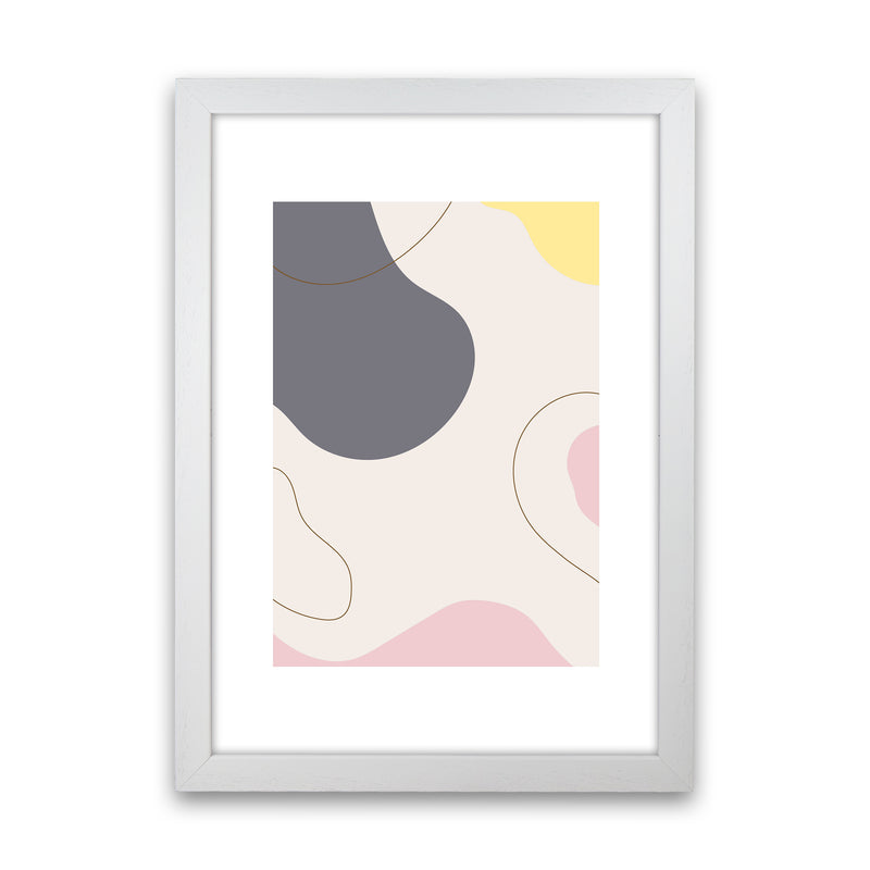 Mila Pink Abstract N17  Art Print by Pixy Paper White Grain