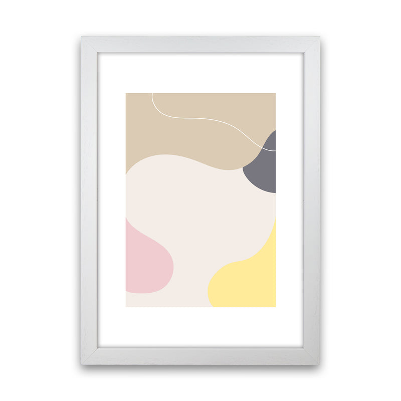 Mila Pink Abstract N24  Art Print by Pixy Paper White Grain