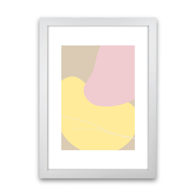 Mila Pink Abstract N20  Art Print by Pixy Paper White Grain