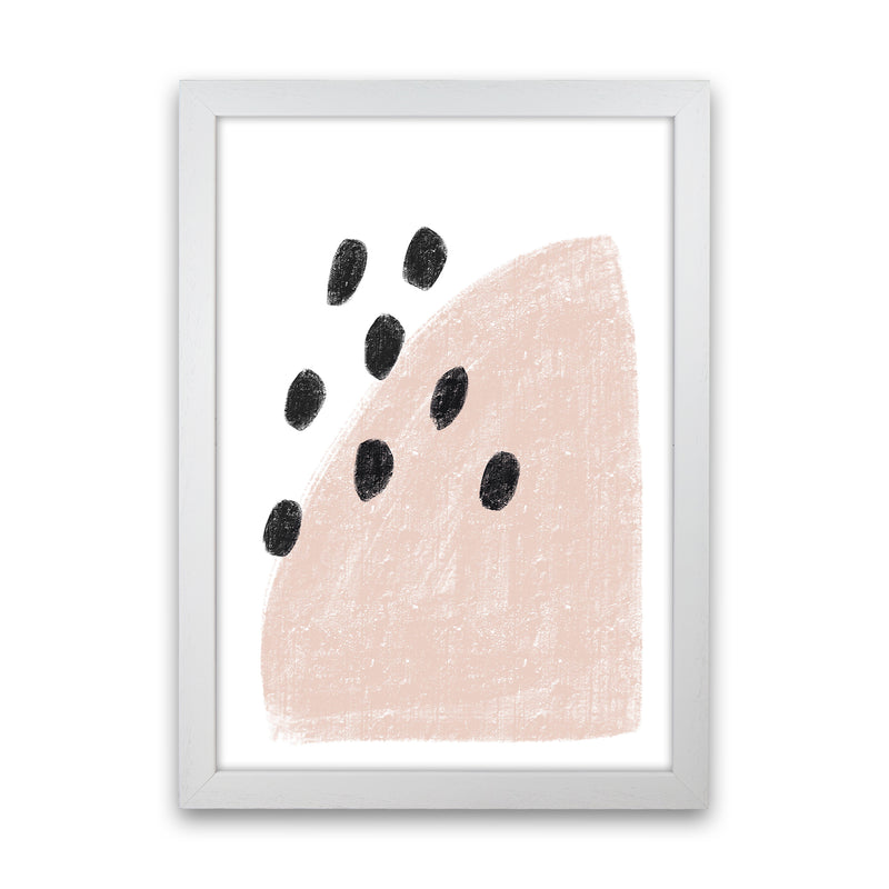 Dalia Chalk Pink Polka  Art Print by Pixy Paper White Grain