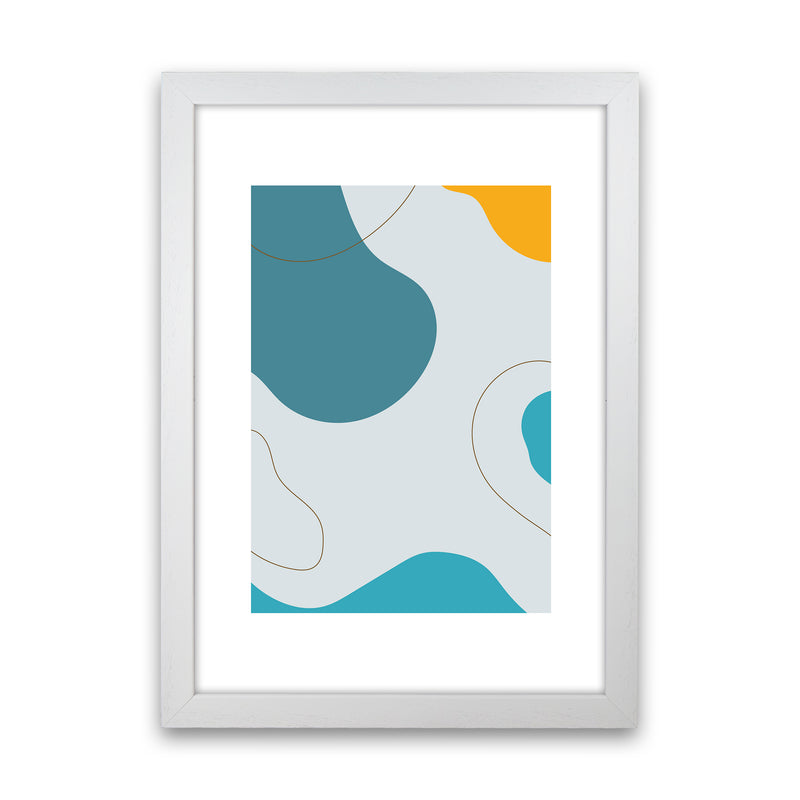 Mita Teal Abstract N16  Art Print by Pixy Paper White Grain