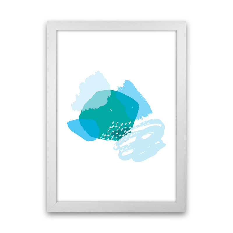 Mismatch Blue And Teal  Art Print by Pixy Paper White Grain
