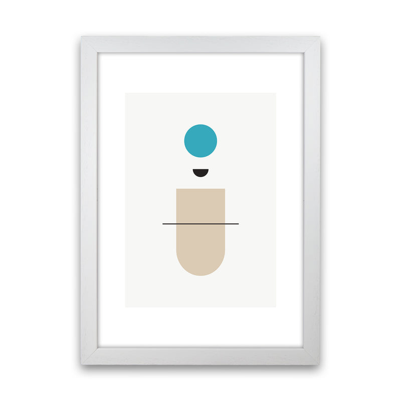 Mita Teal Abstract N1  Art Print by Pixy Paper White Grain