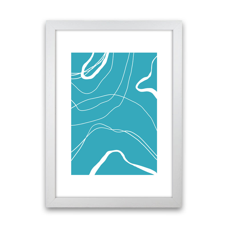 Mita Teal Swirls N13  Art Print by Pixy Paper White Grain
