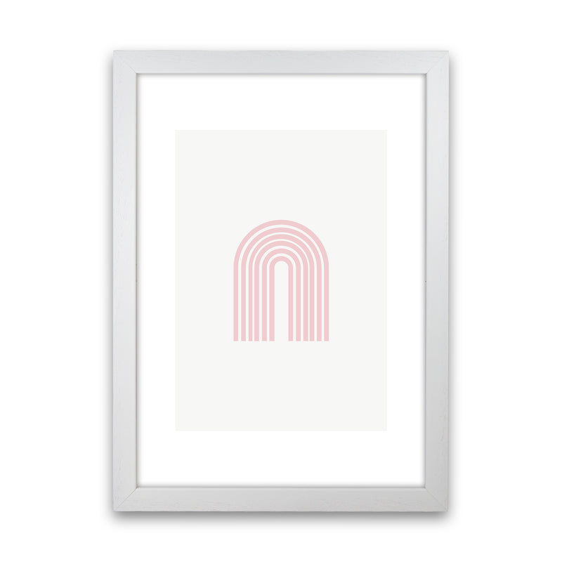 Mila Pink Rainbow N8  Art Print by Pixy Paper White Grain