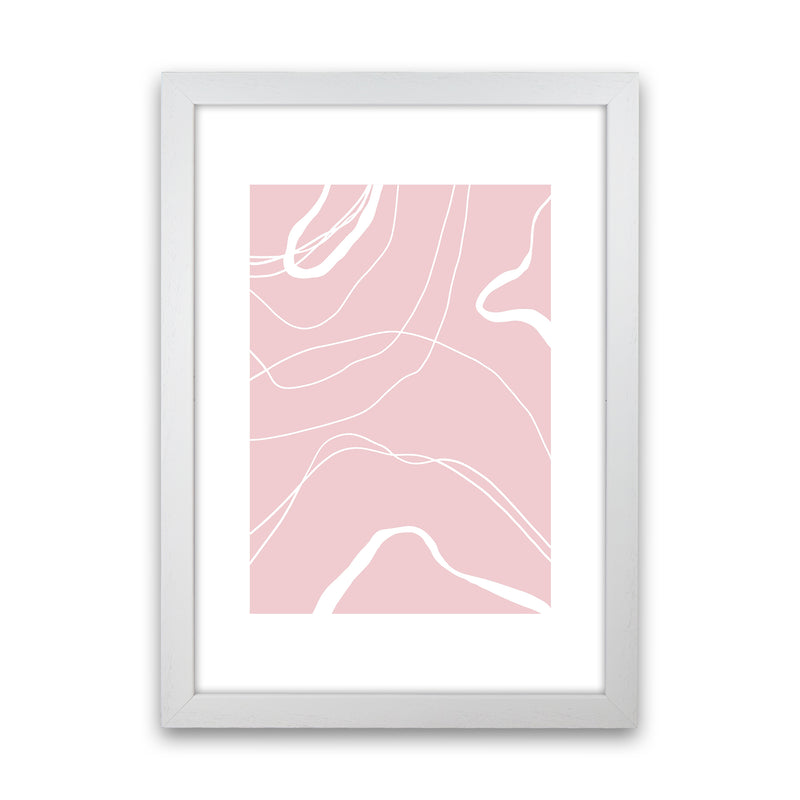 Mila Pink Swirls N14  Art Print by Pixy Paper White Grain