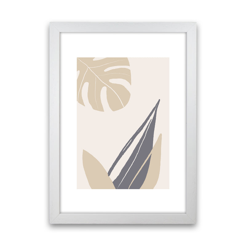 Mila Plant Leaf N21  Art Print by Pixy Paper White Grain