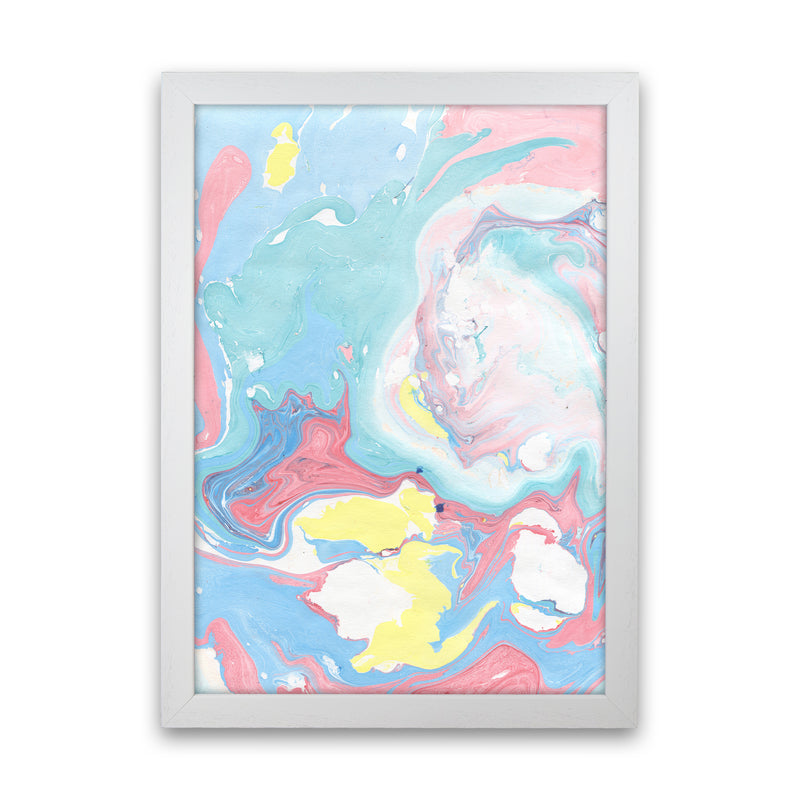 Liquid Mix Rainbow  Art Print by Pixy Paper White Grain
