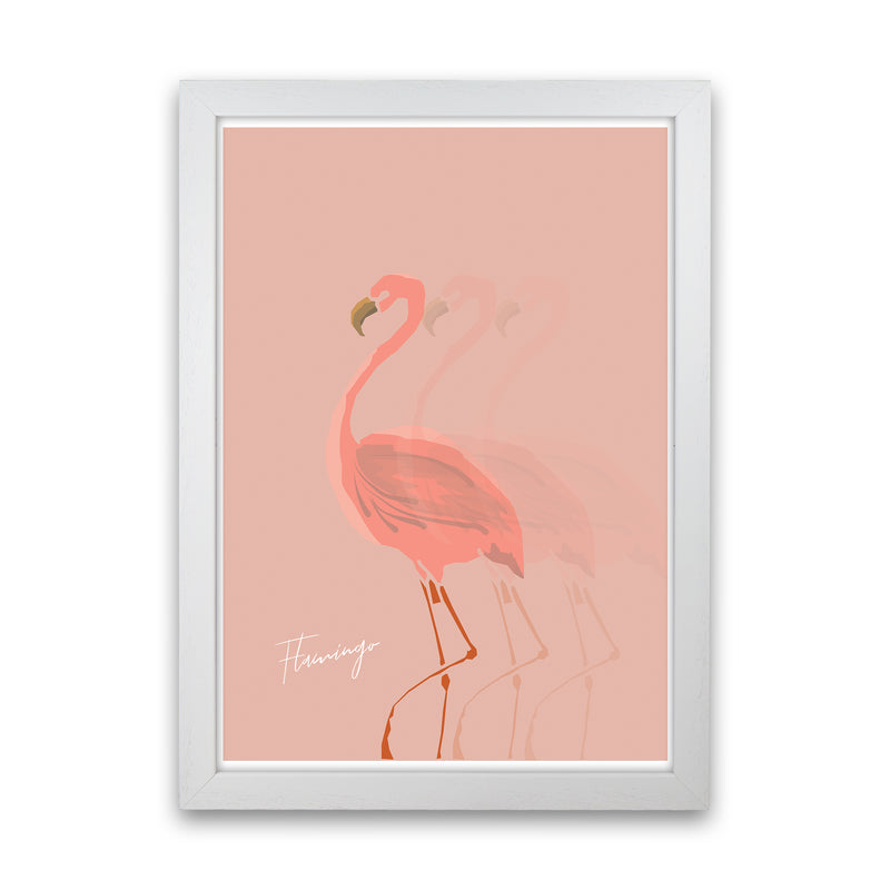 Flamingo Shadow Art Print by Pixy Paper White Grain