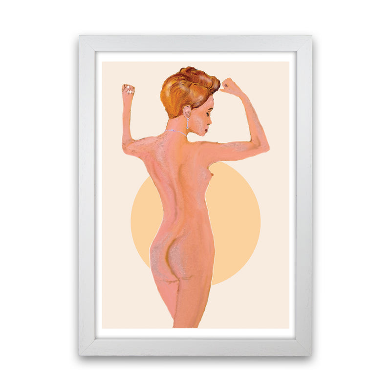 Nude Woman  Art Print by Pixy Paper White Grain