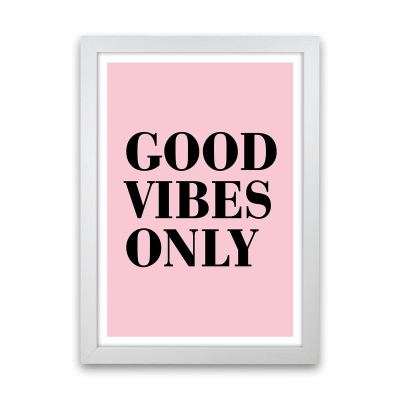 Good Vibes Only Neon Funk  Art Print by Pixy Paper White Grain