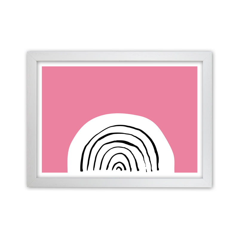 Pink Rainbow Neon Funk  Art Print by Pixy Paper White Grain