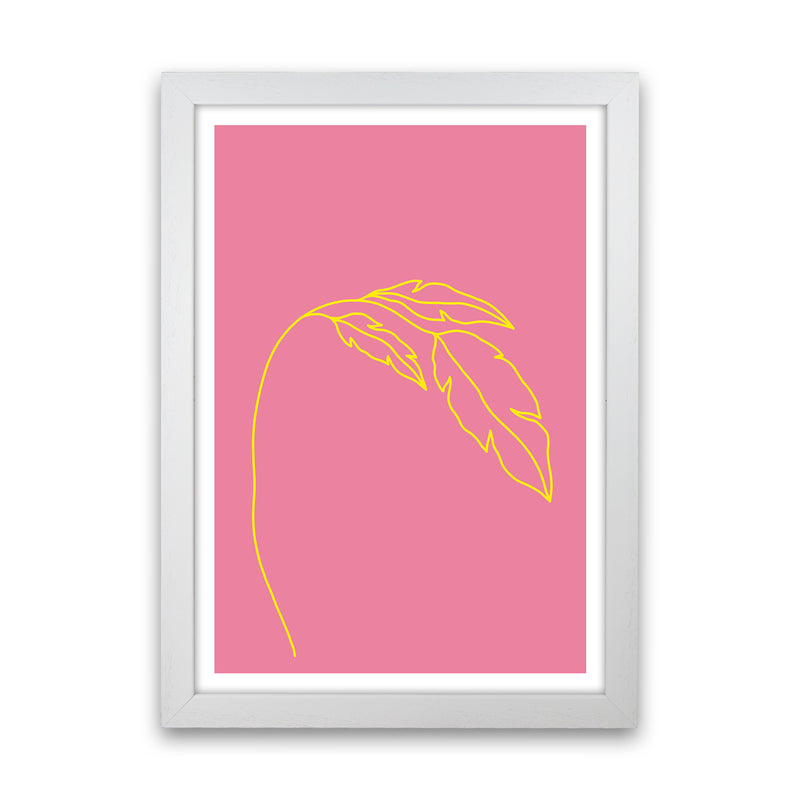 Plant Pink Neon Funk  Art Print by Pixy Paper White Grain