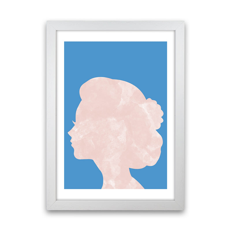 Marble Head Blue  Art Print by Pixy Paper White Grain