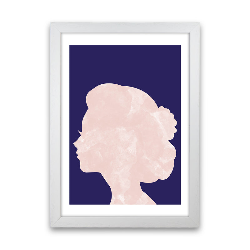 Marble Head Navy  Art Print by Pixy Paper White Grain