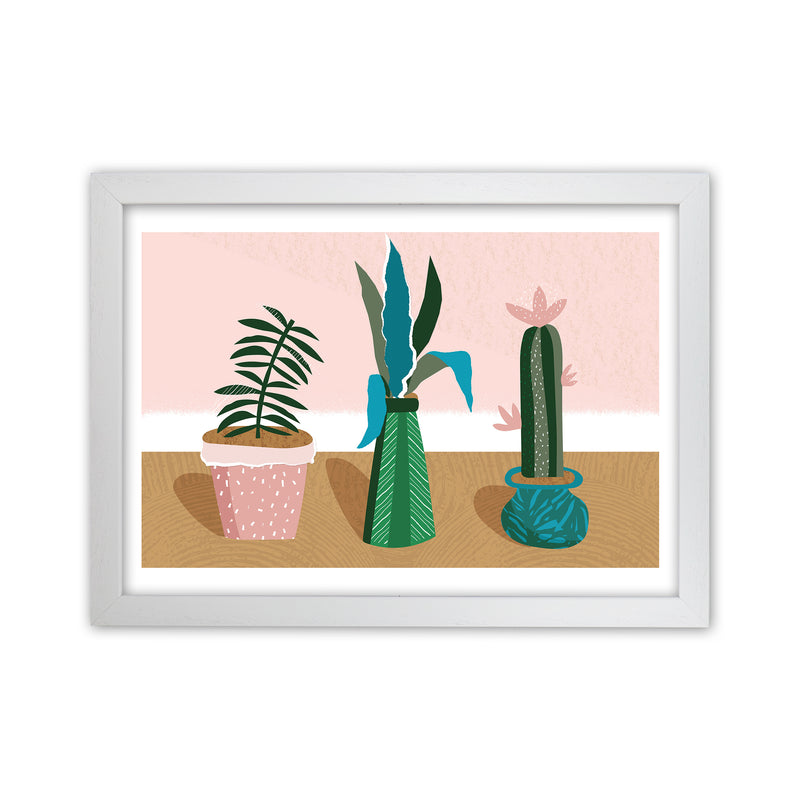 Plant Collection Jungle Abstract  Art Print by Pixy Paper White Grain