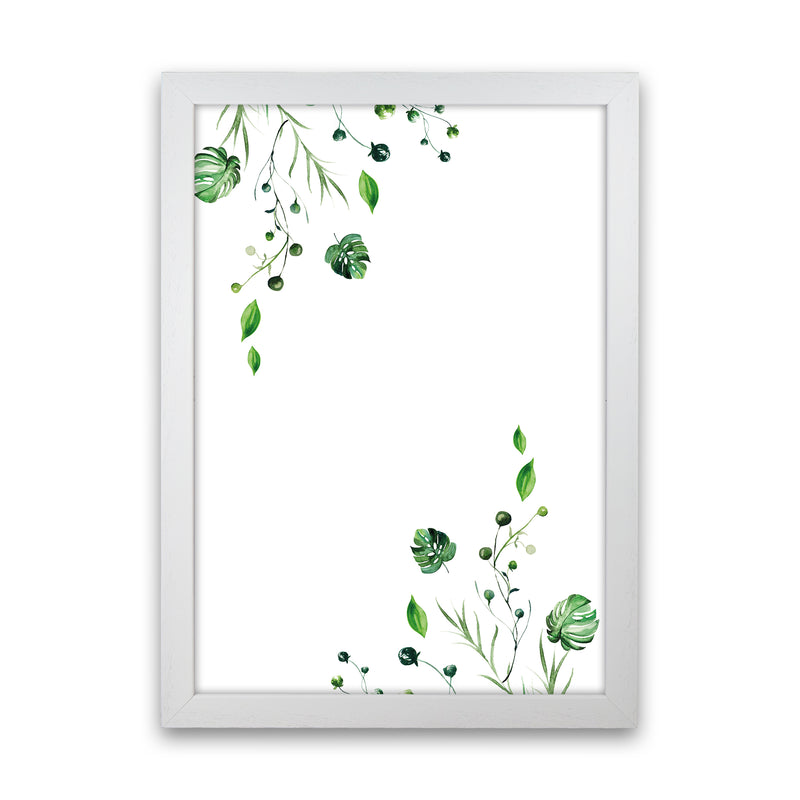 Top And Bottom Plants Exotic  Art Print by Pixy Paper White Grain