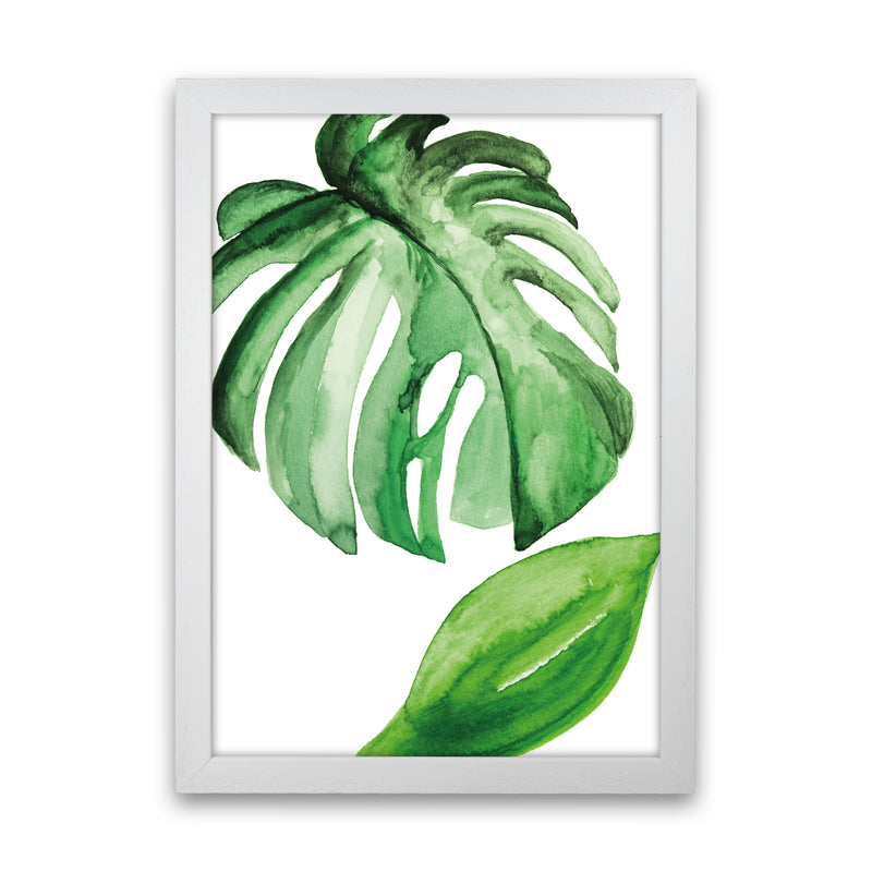 Large Leaf Exotic  Art Print by Pixy Paper White Grain