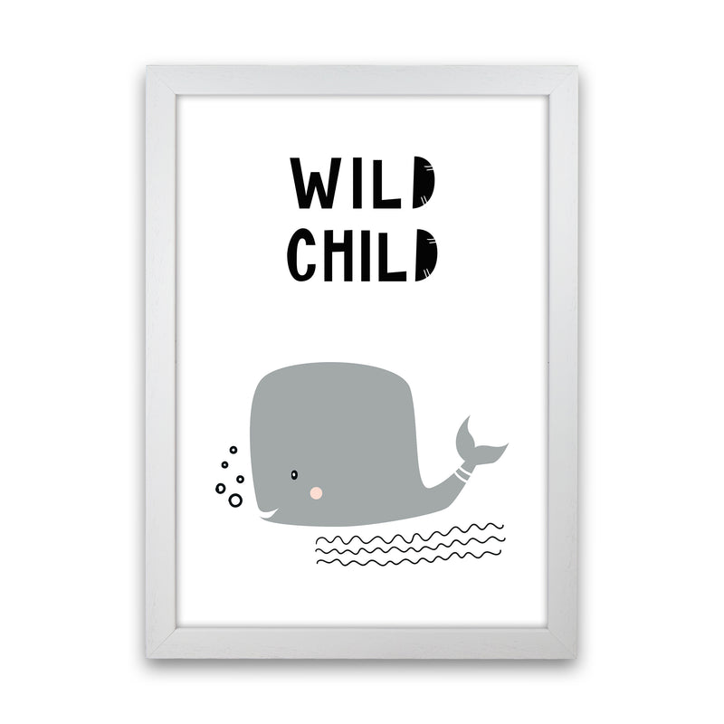 Wild Child Whale Animal  Art Print by Pixy Paper White Grain