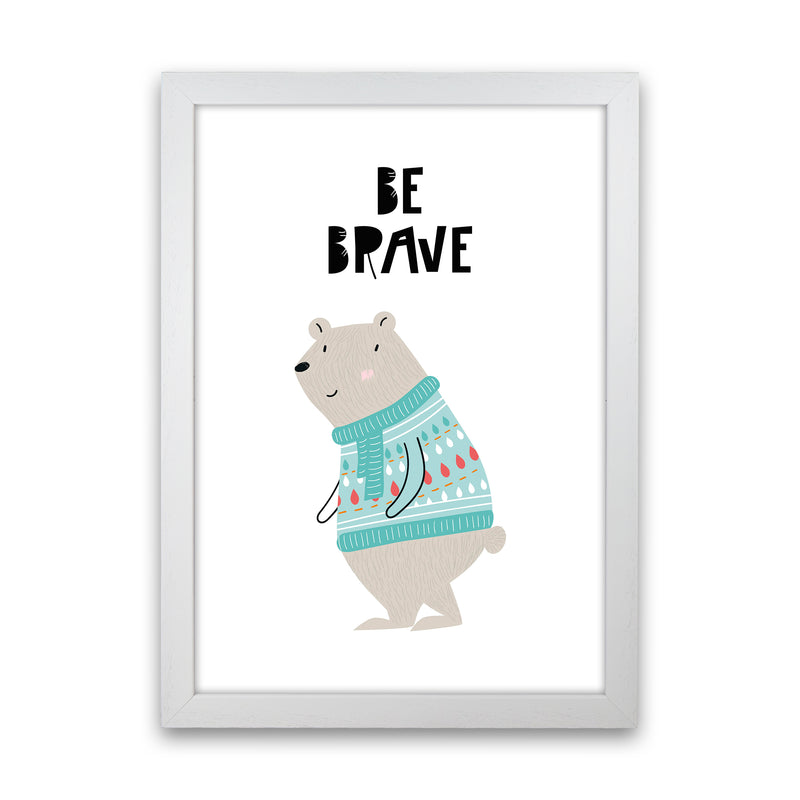 Be Brave Animal  Art Print by Pixy Paper White Grain