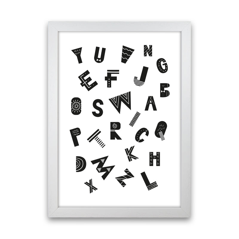 Jumbled Alphabet  Art Print by Pixy Paper White Grain