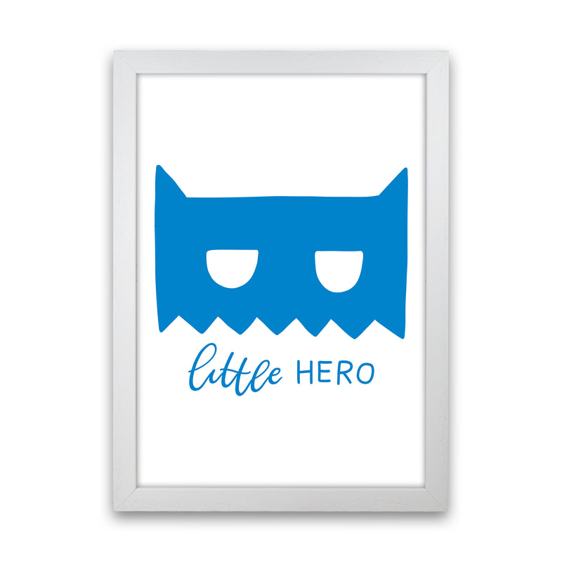 Little Hero Mask Blue Super Scandi  Art Print by Pixy Paper White Grain