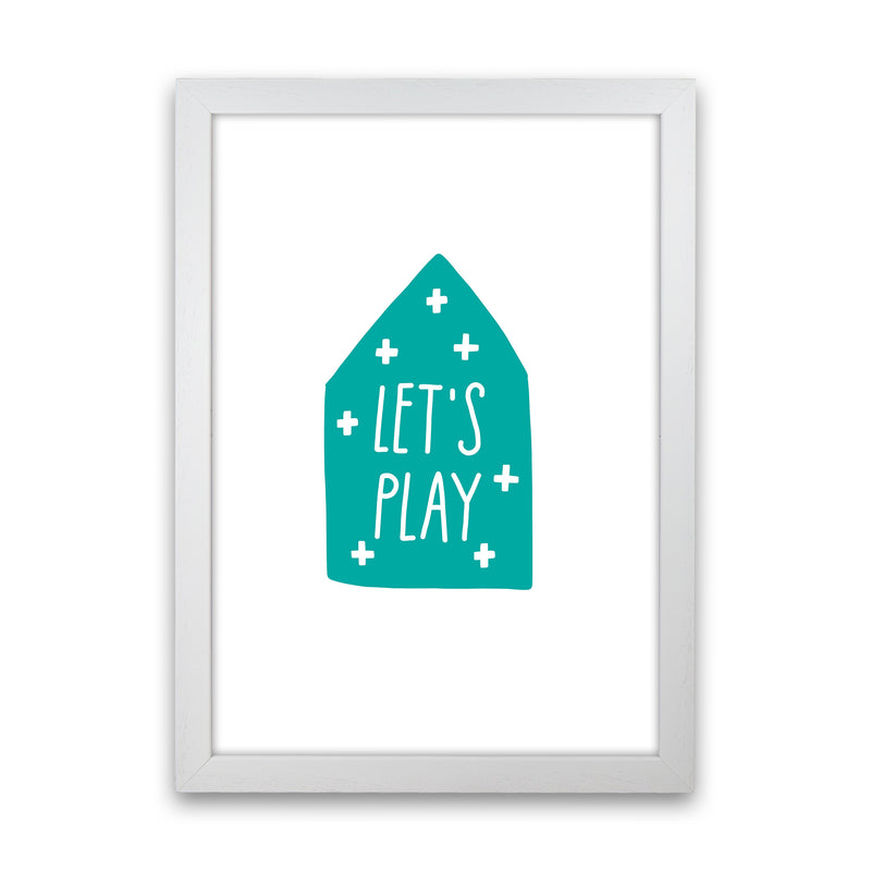 Let'S Play House Teal Super Scandi  Art Print by Pixy Paper White Grain