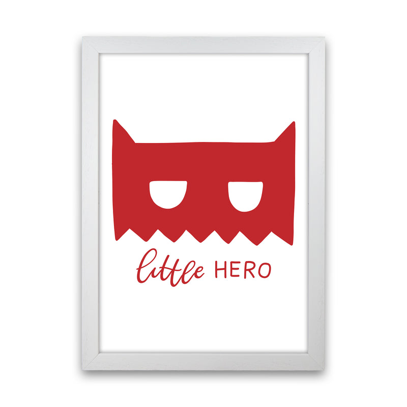 Little Hero Mask Red Super Scandi  Art Print by Pixy Paper White Grain