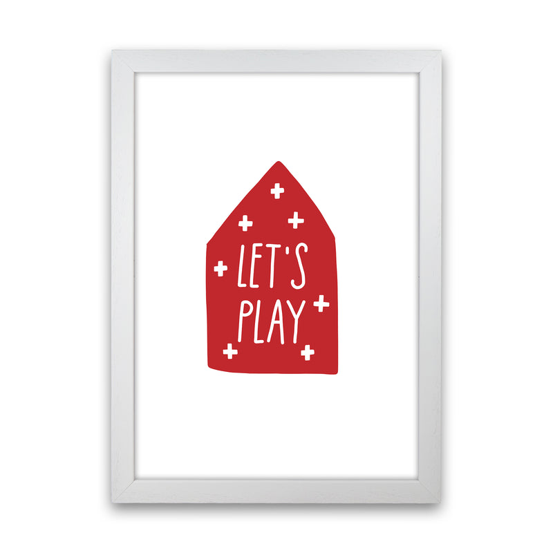 Let'S Play House Red Super Scandi  Art Print by Pixy Paper White Grain