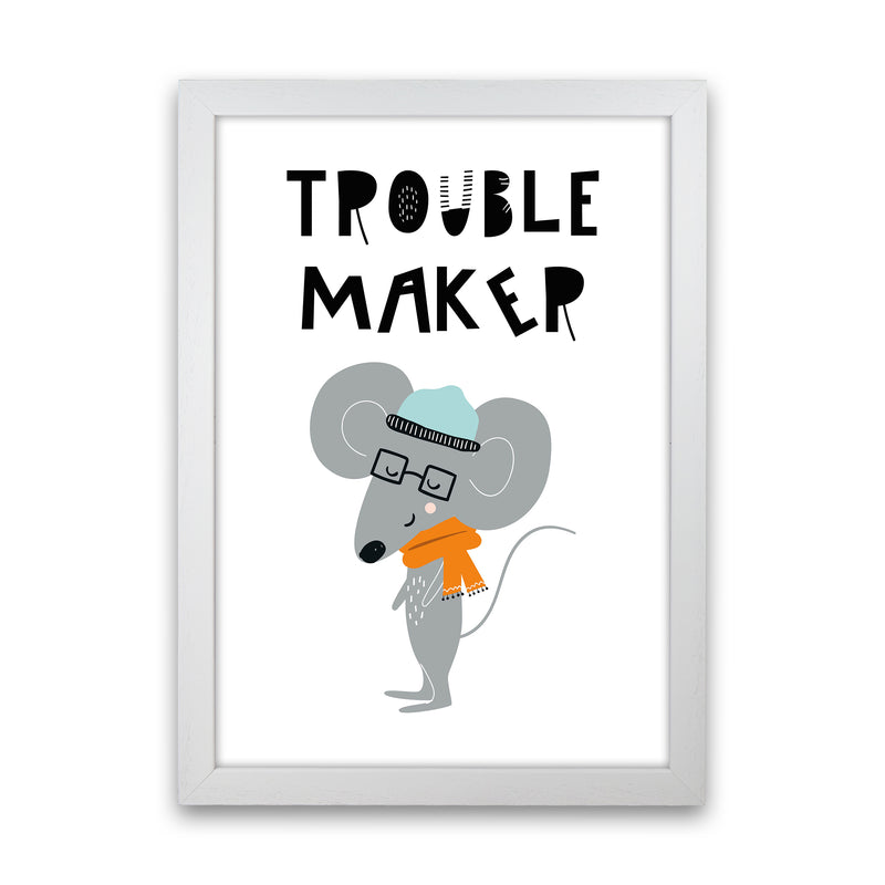 Trouble Maker Animal Pop  Art Print by Pixy Paper White Grain