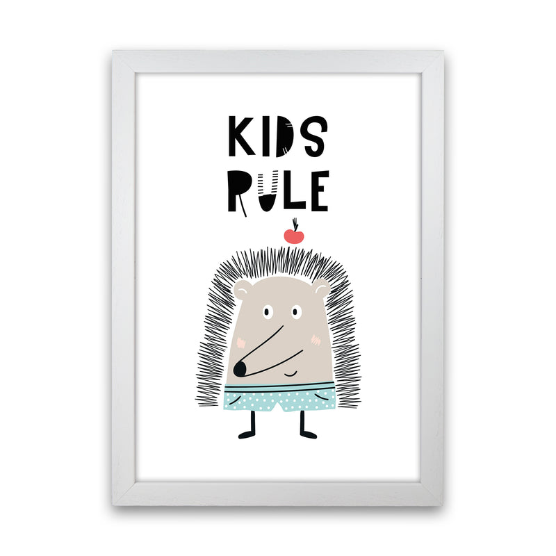 Kids Rule Animal Pop  Art Print by Pixy Paper White Grain