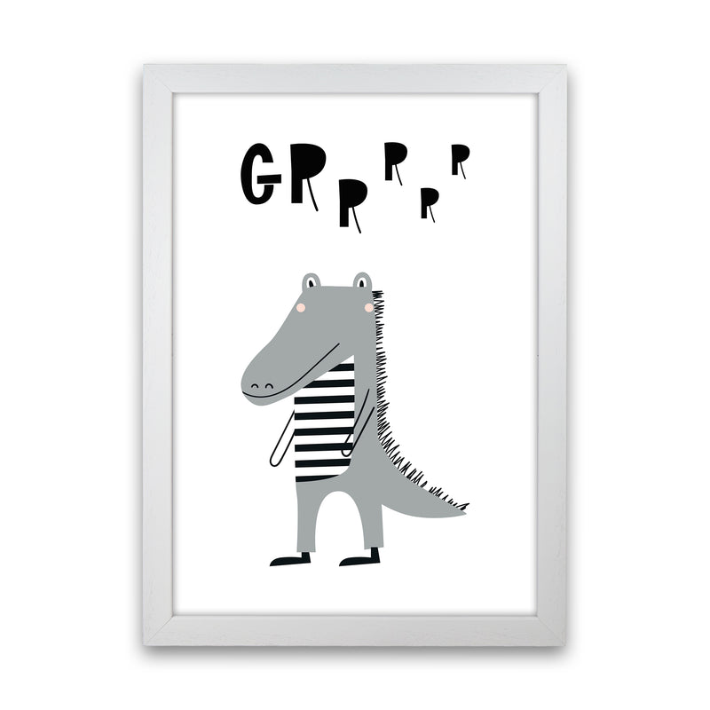 Grr Gator Animal Pop  Art Print by Pixy Paper White Grain