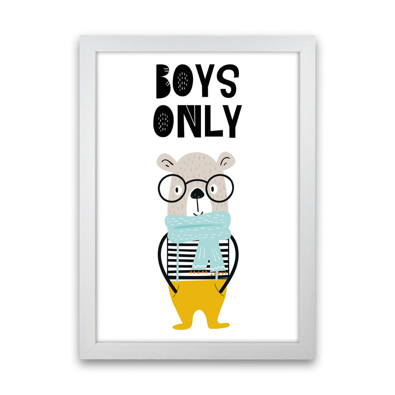 Boys Only Animal Pop  Art Print by Pixy Paper White Grain