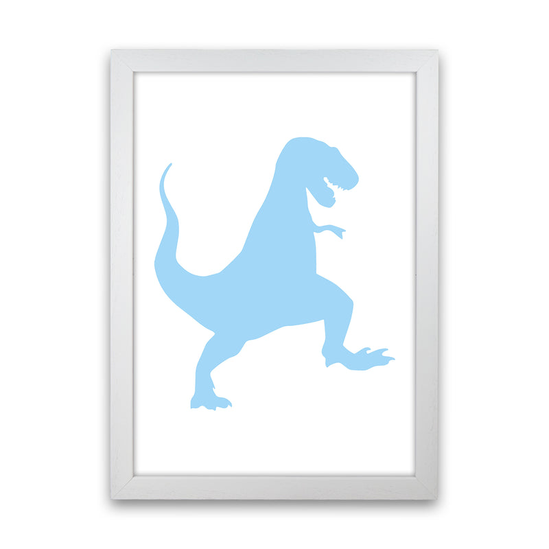 T-Rex Light Blue  Art Print by Pixy Paper White Grain