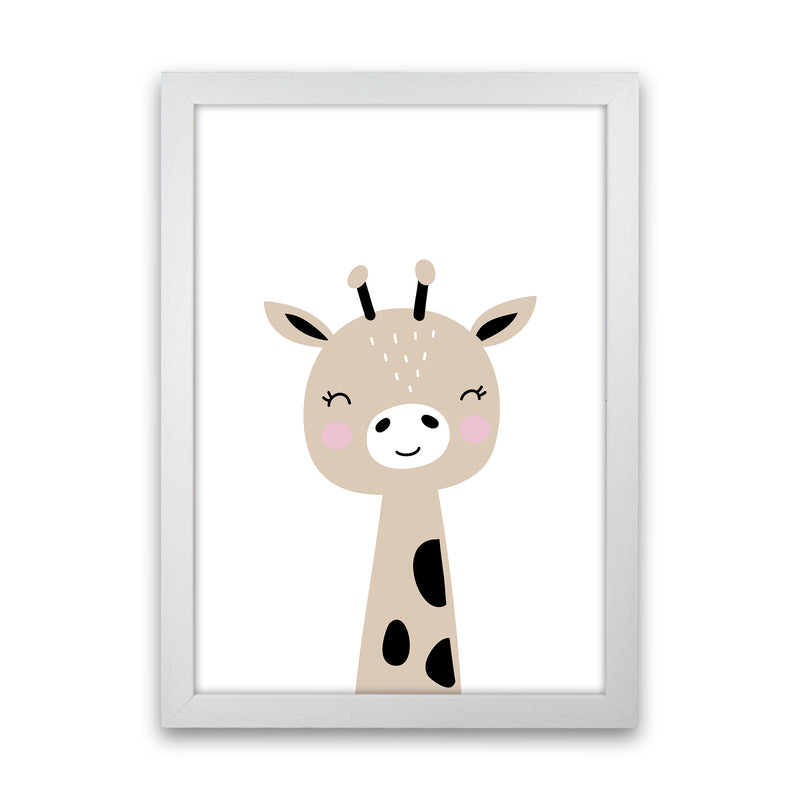 Giraffe Brown  Art Print by Pixy Paper White Grain