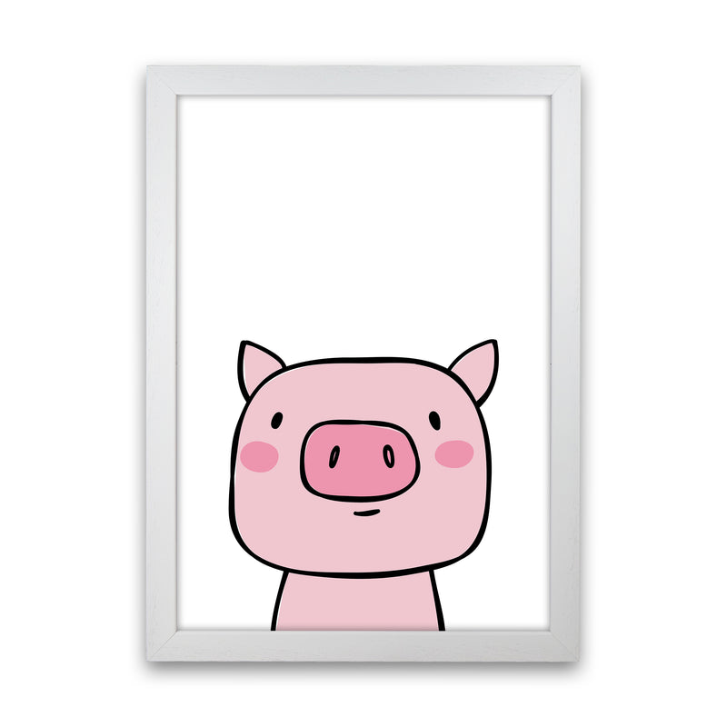 Pig  Art Print by Pixy Paper White Grain